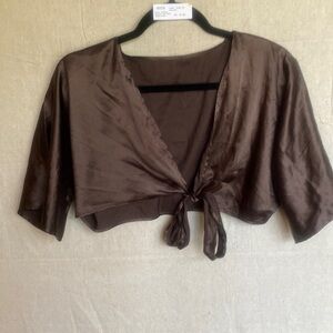 254 Brown Tie Top
